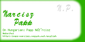 narcisz papp business card